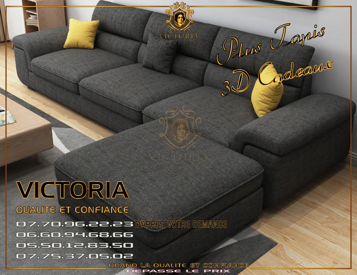 (#NF4) - Color: Noir | Size : 3 Place 250 cm + Banquette 85/85 cm