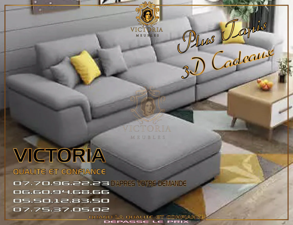 (#NF4) - Size : 4 Place 310 cm + Banquette 85/85 cm | Color: Gris Clair